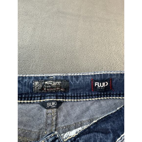 Silver Jeans Suki Shorts Fluid‎ Denim Sz 28 Women’s Distressed Stretch Low Rise - Picture 2 of 8